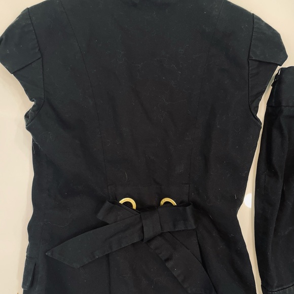 Armani Exchange black mini suit set. Pleated skirt and detail tie back jacket. - Picture 3 of 4